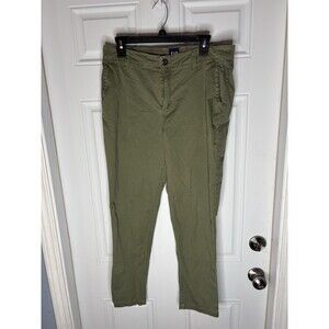 Gap Relaxed Girlfriend Stretch Pants Womens Size 14 Mid Rise Green